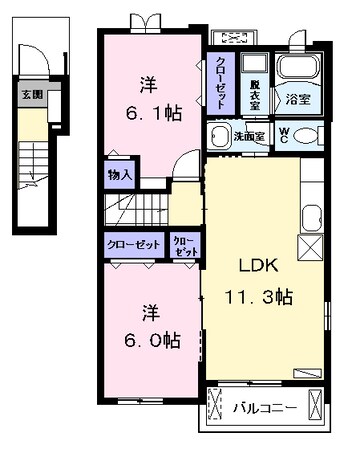 蟹江駅 徒歩10分 2階の物件間取画像